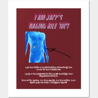 I am Jack's Raging Bile Duct (White Text) Posters and Art